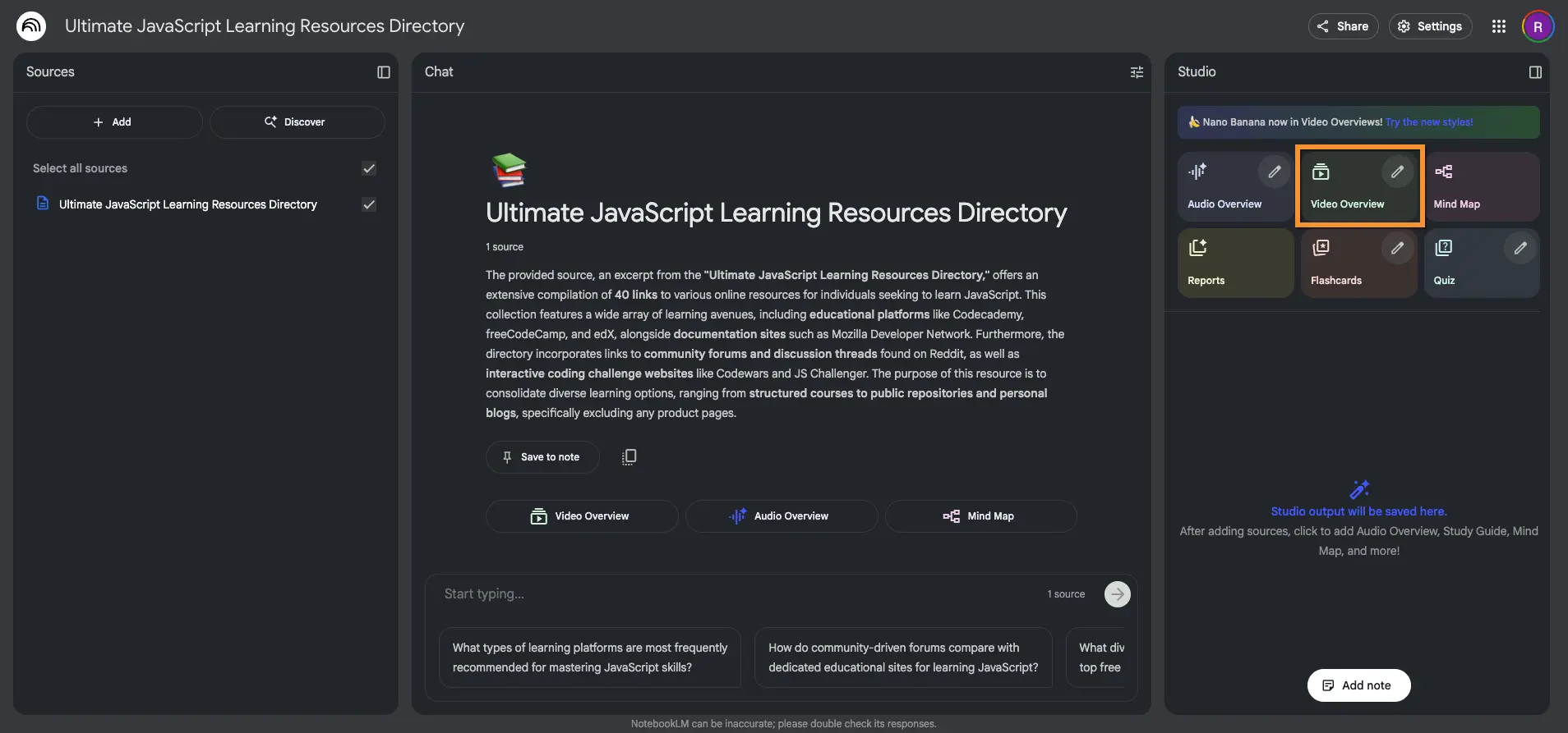 NotebookLM video overview